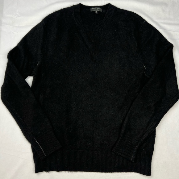 Rag & Bone Men's Black Crewneck Sweater 100% cashmere Medium